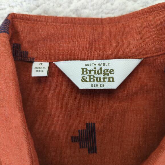 Bridge & Burn Organic Cotton T-shirt Dress Button Front Women's Small Orange - Picture 7 of 9